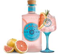 Gin MALFY Pompelmo Rosa + Bicchiere ORIGINALE - Gin Italiano Mediterraneo, Pompelmo Rosa, Arancia Rossa, Limone Amalfi - Bicchiere ufficiale Goblet Glasses