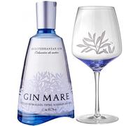 Gin Mare - Premium Mediterranean Gin 100cl + 1 BICCHIERE CALICE VETRO ORIGINALE