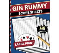 Gin Rummy Score Sheets: Game Record Book with 110 Pages | Track Points and Wins | Large 8.5" x 11" Format for Easy Writing