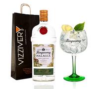 Gin Tanqueray Malacca con Bicchiere Coppa da Gin Originale Tanqueray in Omaggio - 41,3% Vol. 1000 ml