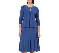 Gina Bacconi Abito Midi con Giacca a Trapezio in Jersey Vestito da Cocktail, Wedgewood, 48 Donna
