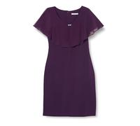 Gina Bacconi Abito Tubino Corto con Scollo a V con Corpetto Popover e Dettaglio abbellimento Vestito da Cocktail, Prugna, 48 Donna