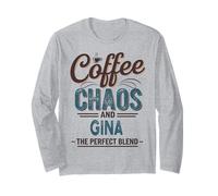 Gina Personalized Cute Coffee Girls Gina Name Maglia a Manica