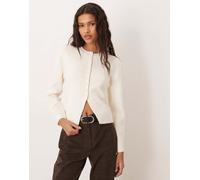 Gina Tricot - Cardigan in maglia compatta sagomato color crema-Bianco XL