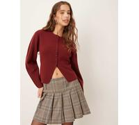 Gina Tricot - Cardigan strutturato in maglia compatta bordeaux melograno-Rosso L