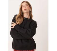 Gina Tricot - Felpa oversize nera-Nero 2XS