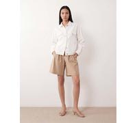 Gina Tricot - Giacca ampia drappeggiata in denim bianca-Bianco L
