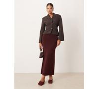 Gina Tricot - Gonna lunga in maglia bordeaux-Rosso L