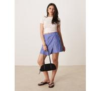 Gina Tricot - Minigonna a portafoglio bianca e blu a righe 40