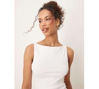 Gina Tricot - Top sinuoso bianco con scollo a barchetta XL