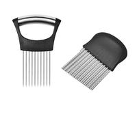 Ginddy 2 Pezzi tagliacipolle Manuale Professionale e tagliapatate Multiuso affettatrice per cipolle Carne Patate Carote Design Antiscivolo e Lavabile Ideale Cucina familiare ristoranti