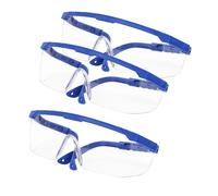 Ginddy Occhiali Protettivi,3 Pcs Occhiali Antinfortunistici da Lavoro Frame Blu Occhiali Laboratorio Chimica con Lenti Più Spesse Chiare per Lavoro,Costruzione,Fai Da Te,Laboratorio,Saldatura,Chimica