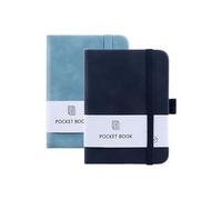 Ginddy Quaderno Piccolo,2 Pezzi Taccuino Tascabile taccuino A7 Quaderno Appunti Piccolo Mini Diario 200 Pagine Taccuino in Pelle con Chiusura Elastico per Ufficio Scuola e Viaggi