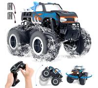 Gindoly Macchina Telecomandata, 2,4 GHz macchina telecomandata per bambini, 4WD 15+ km/h Monster truck radiocomandato,veicolo anfibio con telecomando-Lo squalo