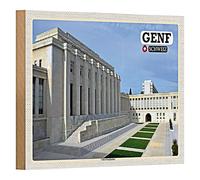 Ginevra | Svizzera | Palazzo delle Nazioni | Targa in legno | 18 cm x 12 cm