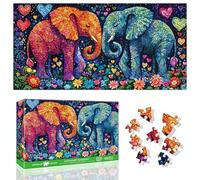 Ginfonr Puzzle Da 1000 Pezzi, ELEPHANT HARMONY - Puzzle per Adulti Rompicapo Impegnativo, Elefante Giochi Di Puzzle per Tutta La Famiglia, Un Regalo Festivo per Gli Amici in Una Bella Confezione