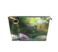 Ginfult Beauty case giapponese Zen Lotus floreale impermeabile piccolo astuccio per trucchi portatile per donne ragazze viaggio