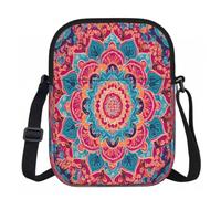 Ginfult Borsa a tracolla con mandala etnico indiano, borsa a tracolla impermeabile con tracolla regolabile