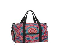 Ginfult Borsa da palestra con mandala etnico indiano, con scomparto per scarpe e tasca bagnata, borsa da viaggio impermeabile per allenamento durante la notte, borsa da weekender, per donne e uomini