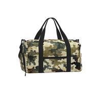Ginfult Borsa da palestra mimetica marrone grigio beige mimetico con scomparto per scarpe e tasca bagnata, borsa da viaggio impermeabile per allenamento notturno e weekender, per donne e uomini