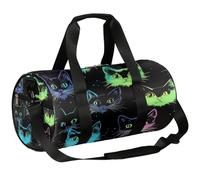 Ginfult Borsa da viaggio sportiva con motivo di gatti colorati al neon per donne e uomini borsone da viaggio per palestra borsa da viaggio con tracolla