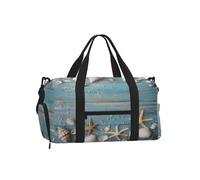 Ginfult Borsa sportiva da palestra con sfondo in legno, con scomparto per scarpe e tasca bagnata, borsa da viaggio impermeabile per allenamento durante la notte, borsa da weekender, per donne e uomini