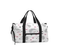 Ginfult Borsa sportiva da palestra con simpatico riccio e cuore con scomparto per scarpe e tasca bagnata, borsa da viaggio impermeabile per allenamento durante la notte, borsa da weekender, per donne
