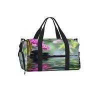 Ginfult Borsa sportiva da palestra giapponese Zen con scomparto per scarpe e tasca bagnata, borsa da viaggio impermeabile per allenamento durante la notte, borsa da weekender, per donne e uomini