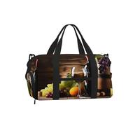 Ginfult Borsa sportiva da palestra in legno con scomparto per scarpe e tasca bagnata, borsa da viaggio impermeabile per allenamento durante la notte, borsa da weekender, per donne e uomini