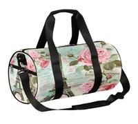 Ginfult Borsone sportivo a tema cartolina rosa rosa Torre Eiffel per donne uomini palestra borsone da viaggio borsone da viaggio borsa da viaggio per la notte con tracolla