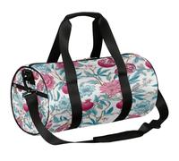Ginfult Borsone sportivo blu floreale viola melograno per donne uomini palestra borsone da viaggio borsone da viaggio borsa da viaggio borsa da weekend con tracolla