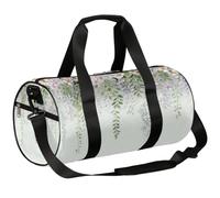 Ginfult Borsone sportivo con foglie di eucalipto verde pastello e lavanda verde chiaro per donne uomini palestra borsone da viaggio borsone da viaggio borsa da weekend con tracolla