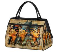 Ginfult Borsone sportivo con tre faraoni egiziani, stile retrò, impermeabile, da viaggio, leggero, per palestra, weekender, per la notte, per donne e uomini