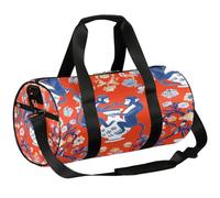 Ginfult Borsone sportivo in stile cinese con scimmie floreali per donne e uomini, da palestra, da viaggio, per la notte, borsa da weekender, con tracolla