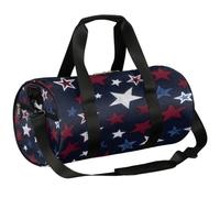 Ginfult Borsone sportivo vintage blu rosso bianco America stelle modello per donne uomini palestra viaggi borsone da viaggio borsa da viaggio borsa da weekend con tracolla