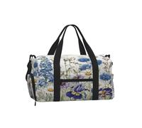 Ginfult Daisy Iris Wildflower Florlas, borsa sportiva da palestra con scomparto per scarpe e tasca bagnata, borsone da viaggio, impermeabile, borsa per allenamento notturno, borsa per donne e uomini