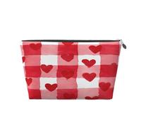 Ginfult Love Herts - Trousse per trucchi a quadri, impermeabile, piccola trousse da viaggio per donne e ragazze