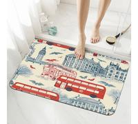 Ginfult Tappetino da bagno disegnato a mano con Big Ben di Londra, 40 x 60 cm, assorbente, antiscivolo, tappetino da bagno in diatomacea per ingresso
