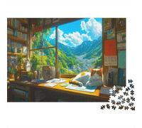 Ginger Cat 1000 Pezzi Puzzle Facile Da Comporre Ghibli Art Collection Divertimento Creativo Riduzione Dello Stress Per Lei O Lui Multicolore Idea Regalo 1000pcs (75x50cm)