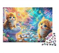 Ginger Kittens, Flowers, Butterflies & Scattered Toilet Paper Puzzle Da 1000 Pezzi Cute Cat Giochi Di Puzzle Per La Famiglia Per Tutte Le Età 38x26cm/1000pcs