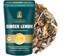 GINGER LEMON Tè Verde Zenzero e Limone, Miscela Premium a base di Sencha | Foglie Intere Sfuse con Citronella e Calendula, Gusto Agrumato e Floreale, Busta Richiudibile Salva Aroma da 50g (25 Tazze)