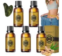 Ginger Oil For Weight Loss Belly Button,Lymphatic Drainage Ginger Oil,Ginger Oil For Lymphatic Drainage,Belly Drainage Ginger Oil Lymphatic Drainage Body Massage Essence (5pcs)
