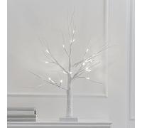 Ginger Ray Albero di Natale bianco con luci a LED, decorazione da tavolo per camino, 40 cm