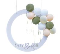 Ginger Ray BBA-104 Photobooth Frame-Hey Baby con palloncino-bianco, verde e nudo