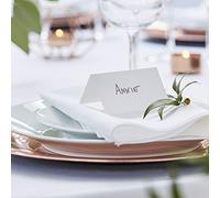 Ginger Ray Botanical Wedding - Segnaposto in carta di cotone bianco, confezione da 10