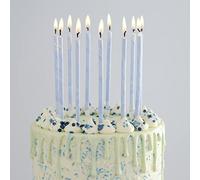 Ginger Ray Candela per torta di compleanno alta blu sottile marmo con supporti confezione da 12,18 cm