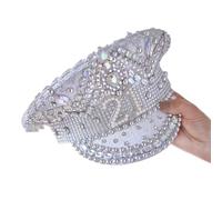 Ginger Ray Cappello con paillettes color argento, per 21° compleanno, accessorio indossabile