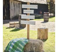 Ginger Ray Cartello in legno con 4 cartelli bianchi e frecce, decorazione per festa di nozze