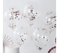 Ginger Ray - Confezione da 5 palloncini decorativi per feste, colore: Rosa