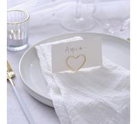 Ginger Ray- Confezione da 6 segnaposto in Metallo Dorato a Forma di Cuore con 6 Biglietti Testurizzati, Oro, ML-106